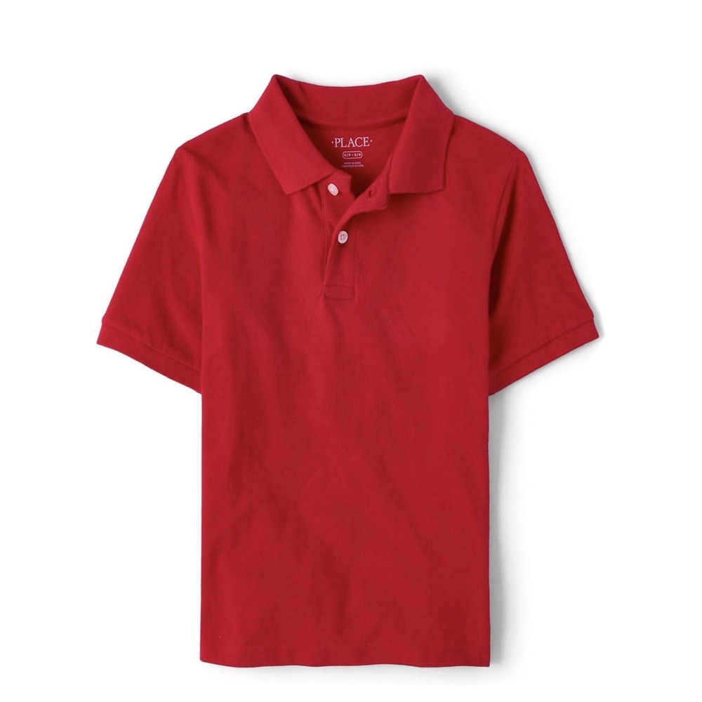 The Children's Place Boys' Uniform Short Sleeve Pique Polo Red Size S New W/Tag